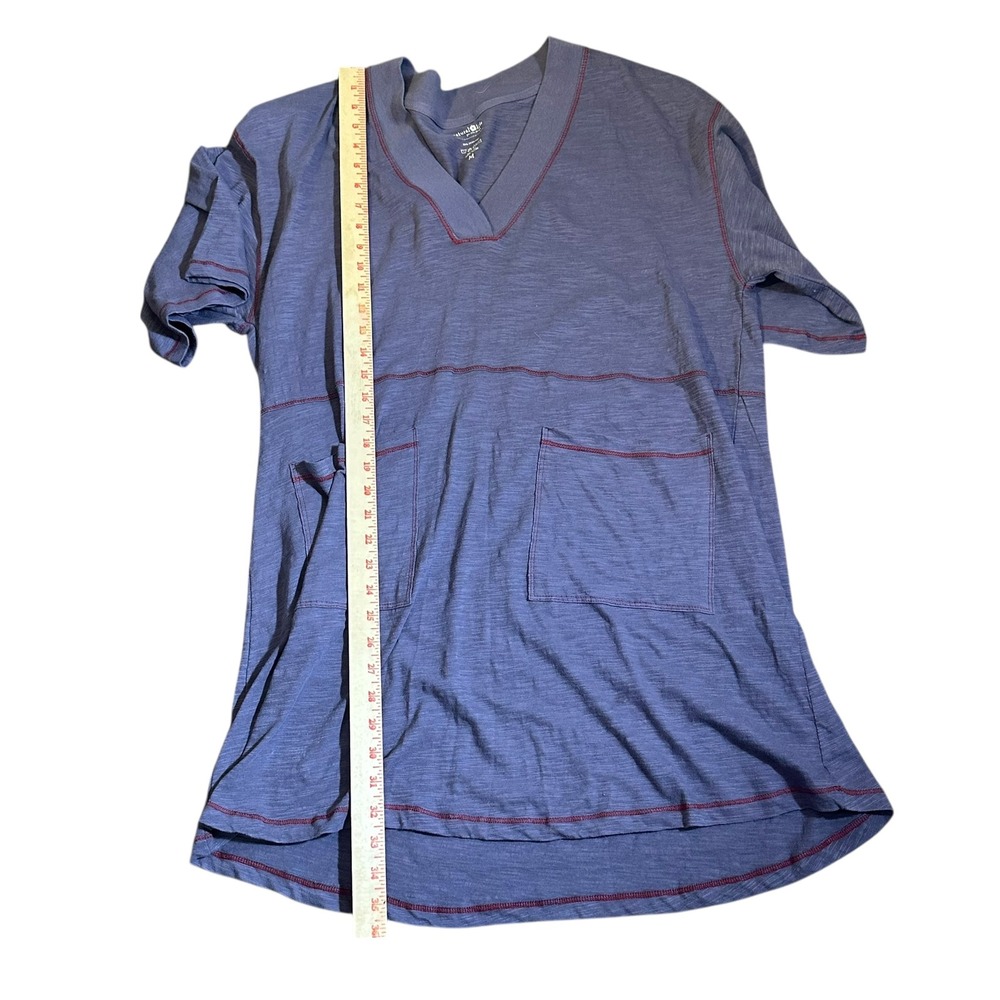 NATURAL LIFE Lavender V-Neck Mini Dress with Red Stitching - Picture 4 of 8